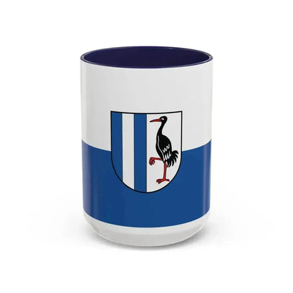 Flag of Jerichower Land Germany - Accent Coffee Mug 15oz Navy - Go Mug Yourself