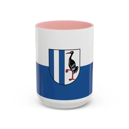 Flag of Jerichower Land Germany - Accent Coffee Mug 15oz Pink - Go Mug Yourself