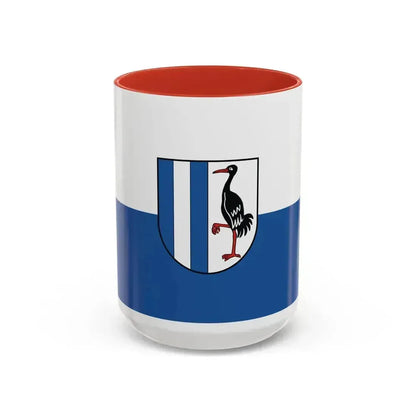 Flag of Jerichower Land Germany - Accent Coffee Mug 15oz Red - Go Mug Yourself