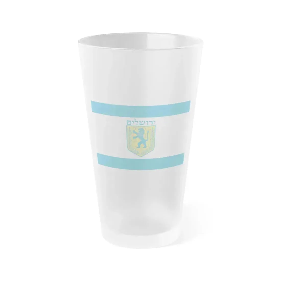 Flag of Jerusalem Israel - Frosted Pint Glass 16oz 16oz Frosted - Go Mug Yourself