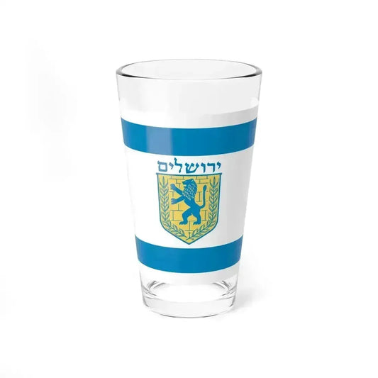 Flag of Jerusalem (Israel) Pint Glass 16oz 16oz - Go Mug Yourself