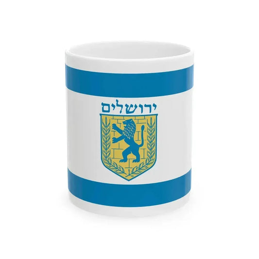 Flag of Jerusalem (Israel) White Coffee Mug 11oz - Go Mug Yourself