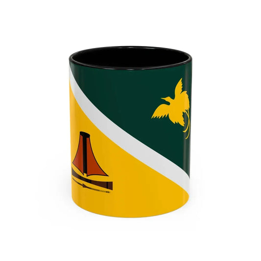 Flag of Jiwaka Papa New Guinea - Accent Coffee Mug 11oz Black - Go Mug Yourself