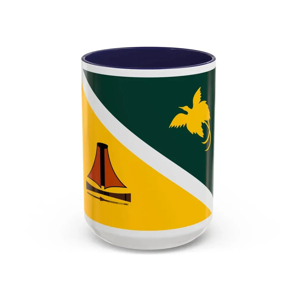 Flag of Jiwaka Papa New Guinea - Accent Coffee Mug 15oz Navy - Go Mug Yourself