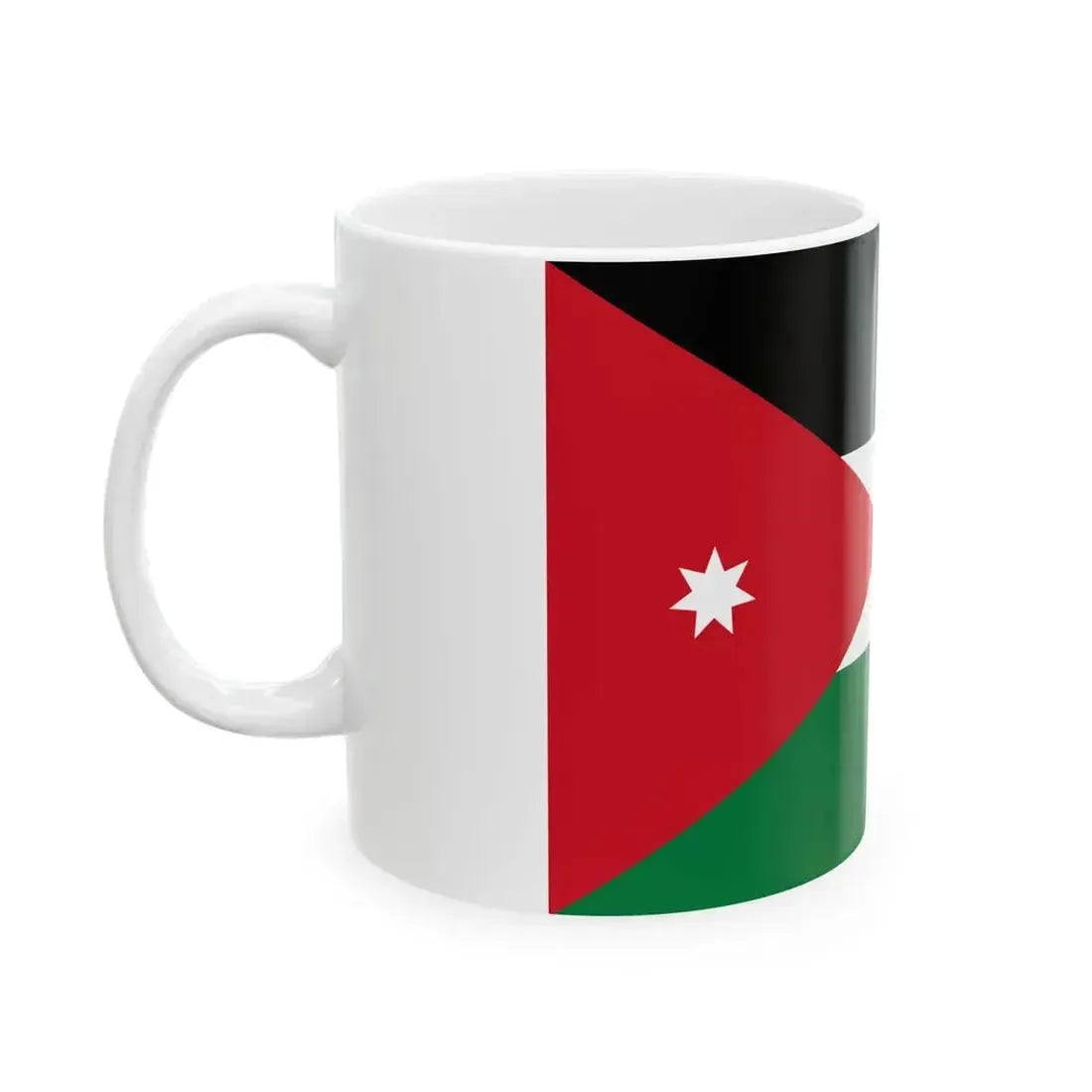 Flag of Jordan 3-2 (Jordan) White Coffee Mug - Go Mug Yourself
