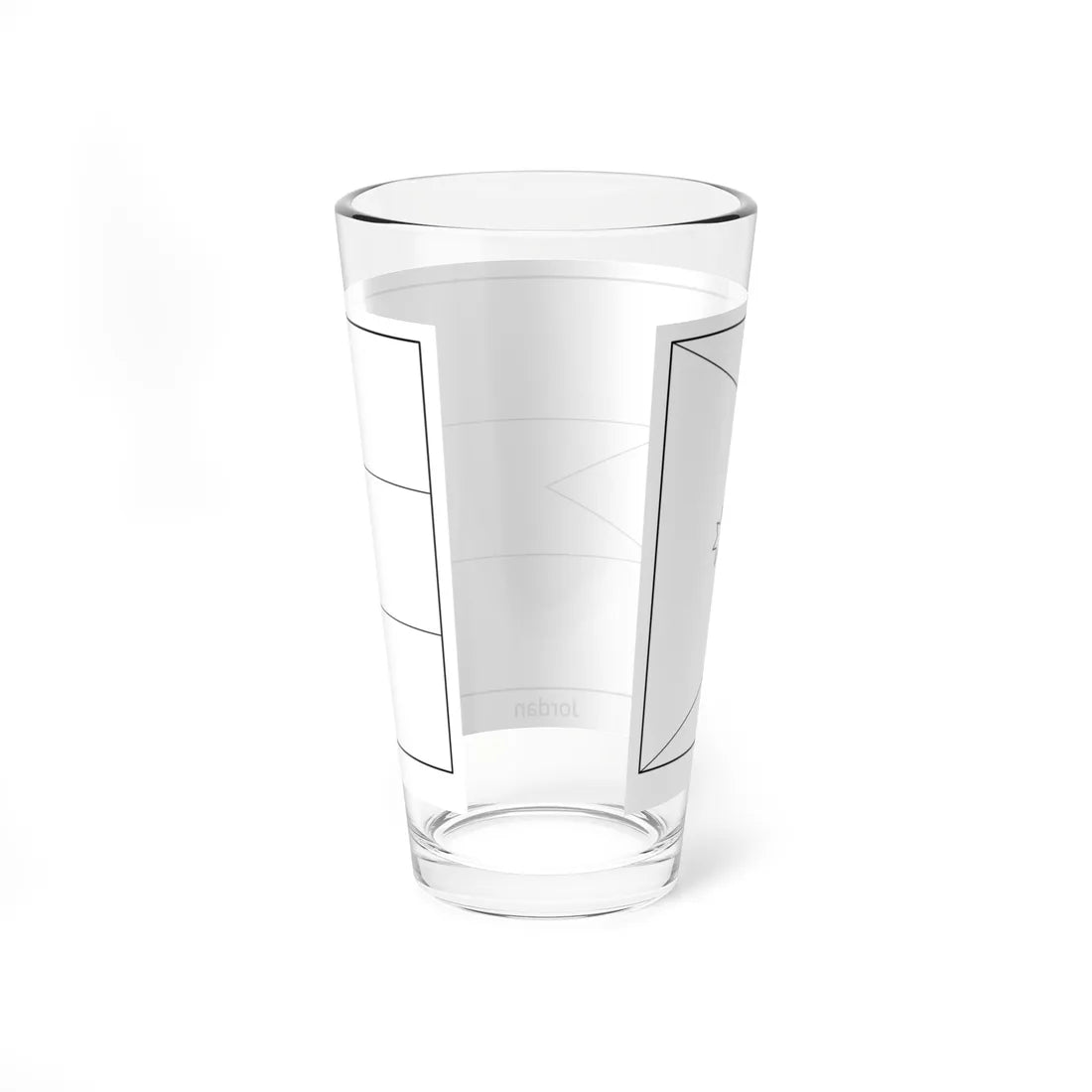 Flag of Jordan colouring page (Jordan) Pint Glass 16oz - Go Mug Yourself