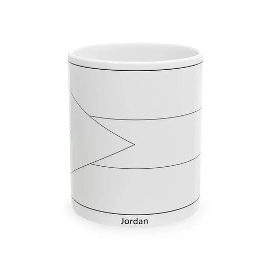 Flag of Jordan colouring page (Jordan) White Coffee Mug 11oz - Go Mug Yourself