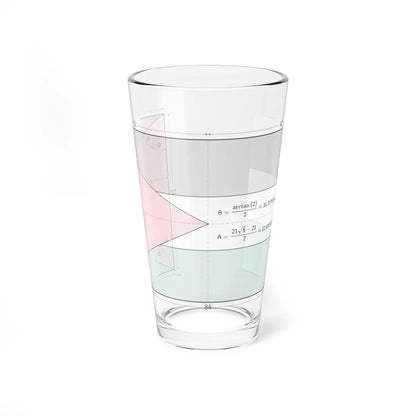 Flag of Jordan construction sheet (Jordan) Pint Glass 16oz 16oz - Go Mug Yourself
