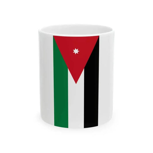 Flag of Jordan vertical (Jordan) White Coffee Mug 11oz - Go Mug Yourself