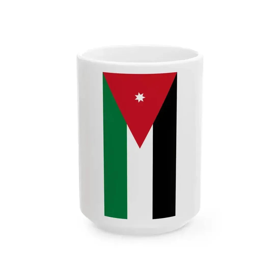 Flag of Jordan vertical (Jordan) White Coffee Mug 15oz - Go Mug Yourself
