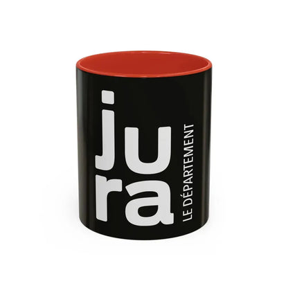 Flag of Jura France - Accent Coffee Mug 11oz Red - Go Mug Yourself