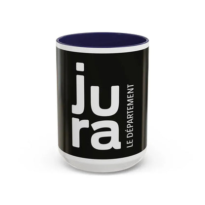 Flag of Jura France - Accent Coffee Mug 15oz Navy - Go Mug Yourself