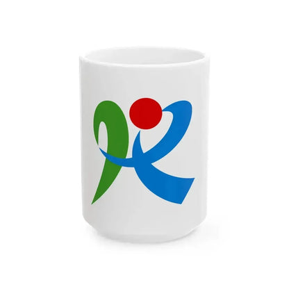 Flag of Kagamino Okayama (Japan) White Coffee Mug 15oz - Go Mug Yourself