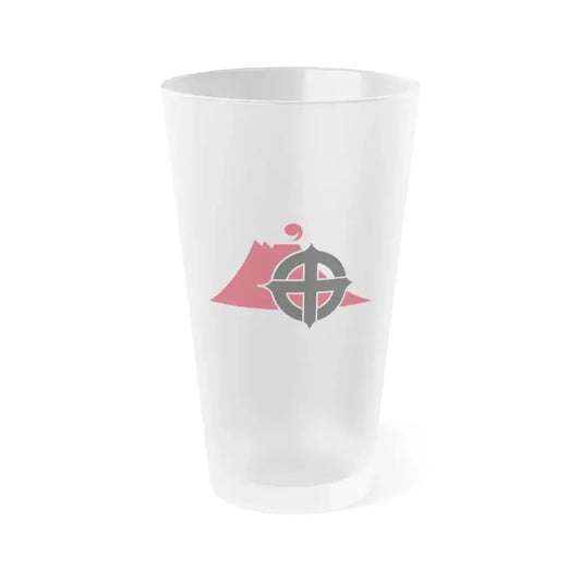 Flag of Kagoshima Kagoshima Japan - Frosted Pint Glass 16oz 16oz Frosted - Go Mug Yourself