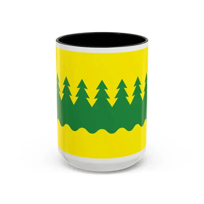 Flag of Kainuu Finland - Accent Coffee Mug 15oz Black - Go Mug Yourself