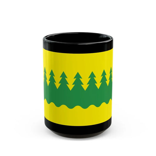 Flag of Kainuu Finland - Black Coffee Mug-15oz-Go Mug Yourself