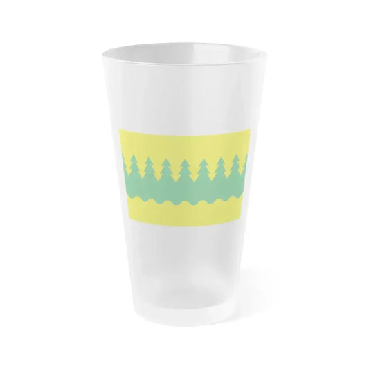 Flag of Kainuu Finland - Frosted Pint Glass 16oz 16oz Frosted - Go Mug Yourself