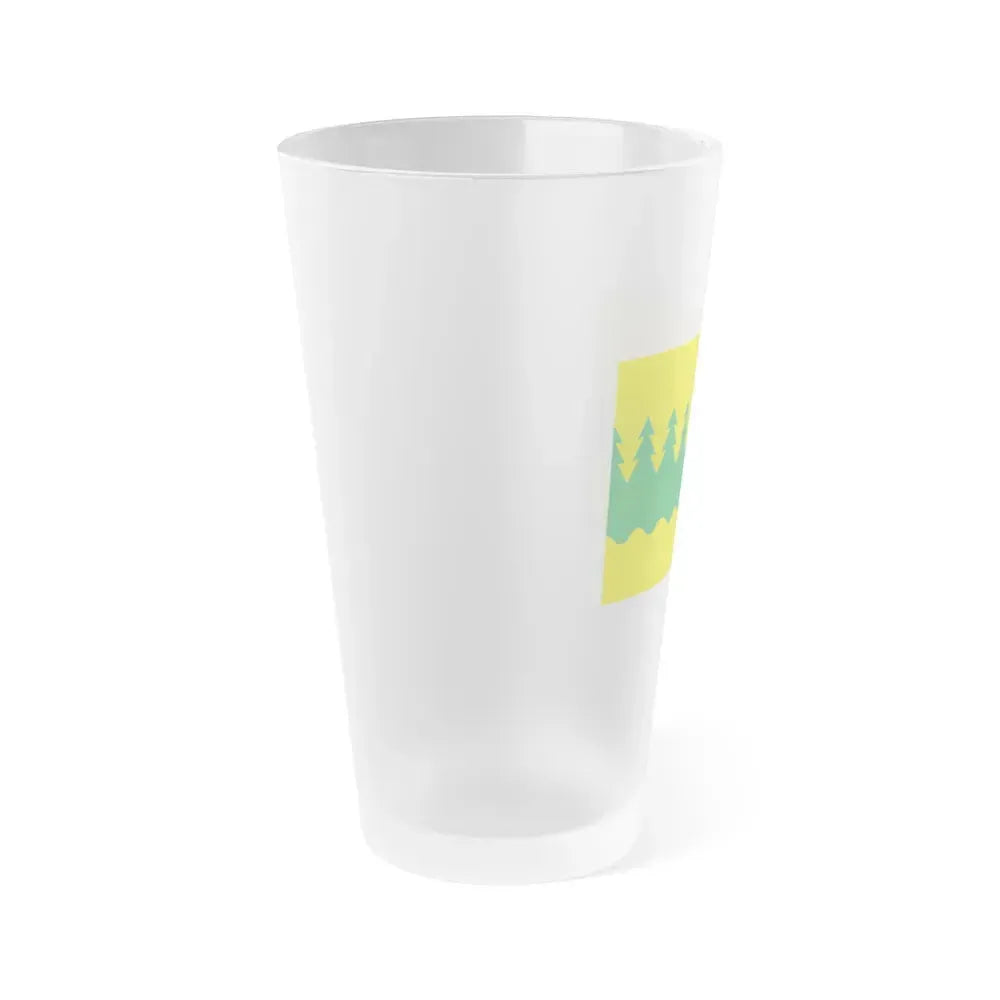 Flag of Kainuu Finland - Frosted Pint Glass 16oz - Go Mug Yourself