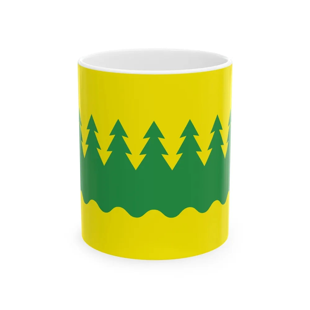 Flag of Kainuu Finland - White Coffee Mug-11oz-Go Mug Yourself