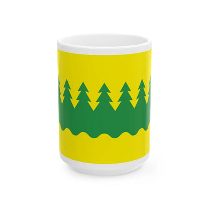 Flag of Kainuu Finland - White Coffee Mug-15oz-Go Mug Yourself