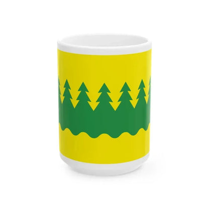 Flag of Kainuu Finland - White Coffee Mug 15oz - Go Mug Yourself