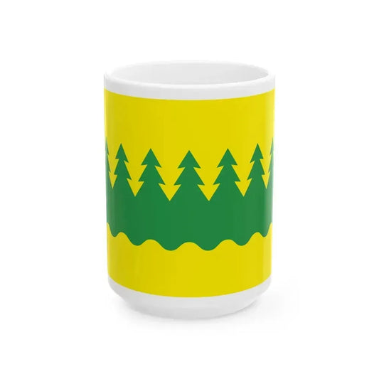 Flag of Kainuu Finland - White Coffee Mug 15oz - Go Mug Yourself