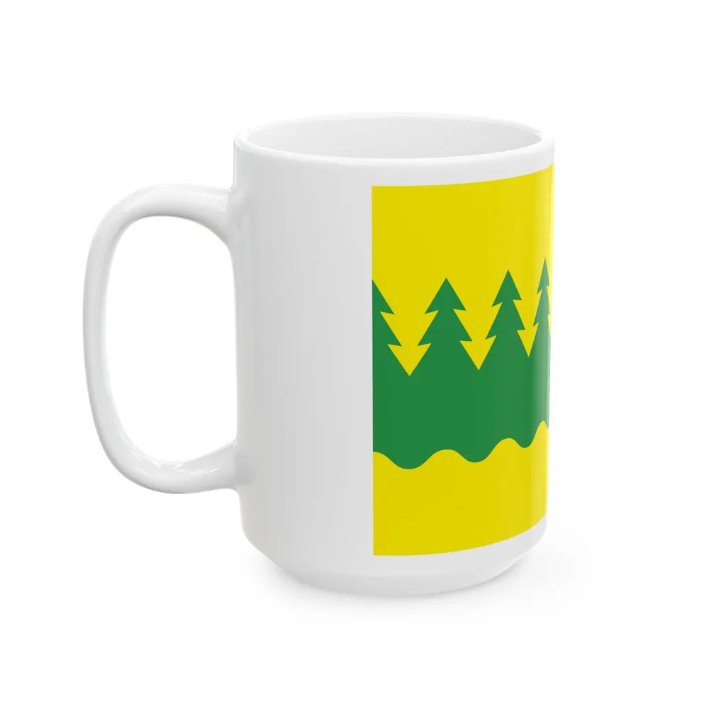 Flag of Kainuu Finland - White Coffee Mug-Go Mug Yourself