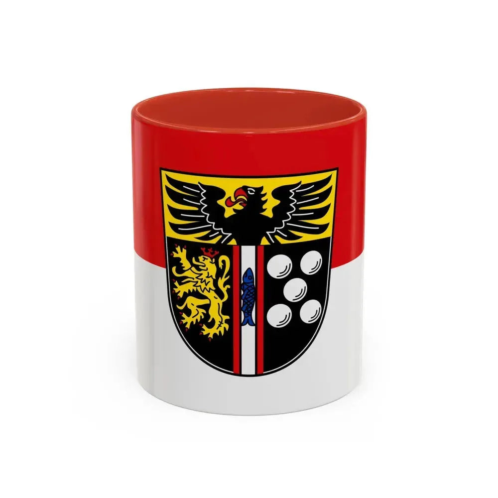 Flag of Kaiserslautern Germany - Accent Coffee Mug 11oz Red - Go Mug Yourself