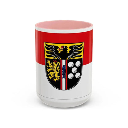 Flag of Kaiserslautern Germany - Accent Coffee Mug 15oz Pink - Go Mug Yourself