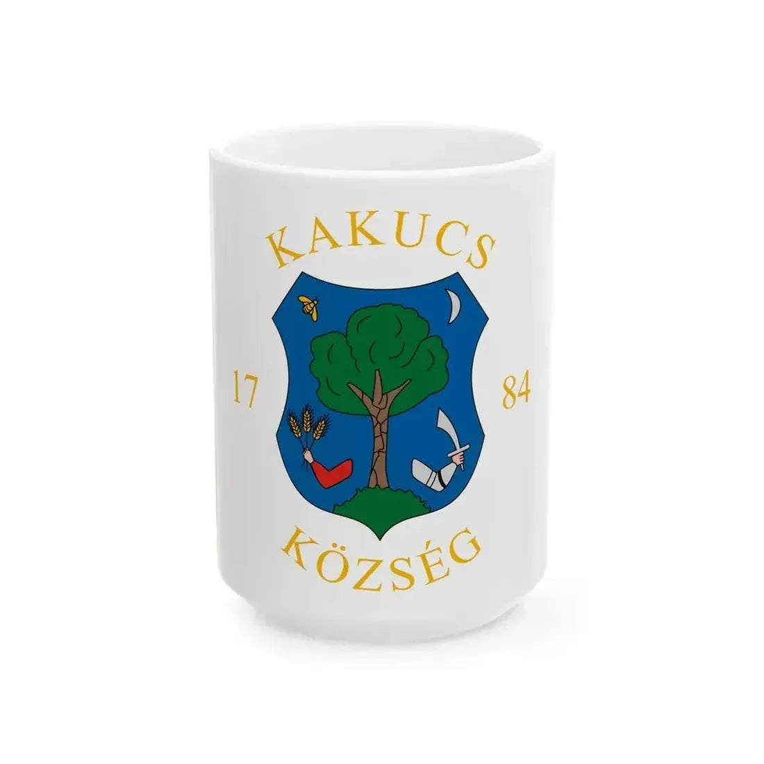 Flag of Kakucs (Hungary) White Coffee Mug 15oz - Go Mug Yourself