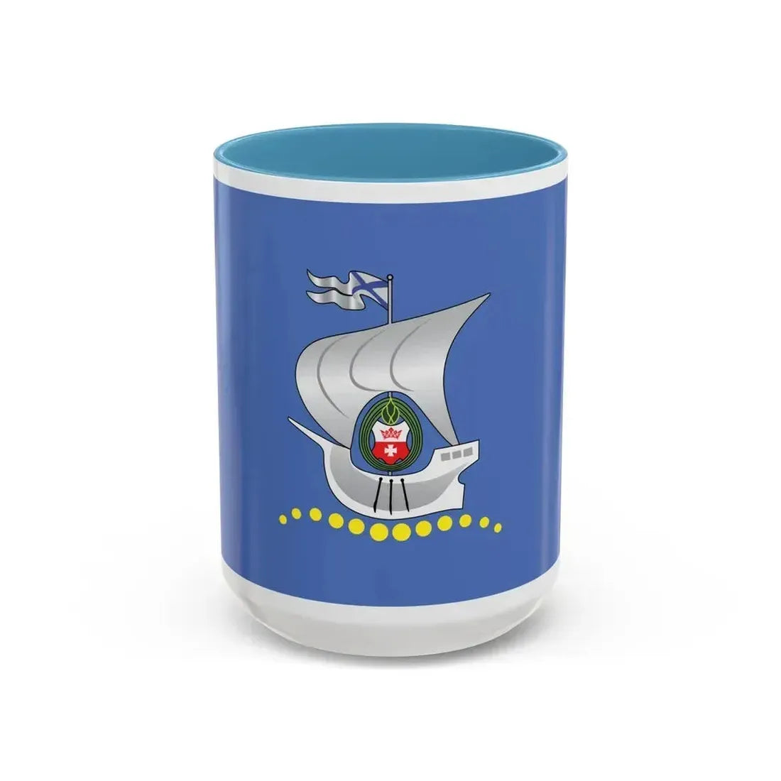 Flag of Kaliningrad Russia - Accent Coffee Mug 15oz Light Blue - Go Mug Yourself