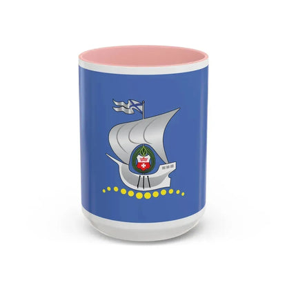 Flag of Kaliningrad Russia - Accent Coffee Mug 15oz Pink - Go Mug Yourself