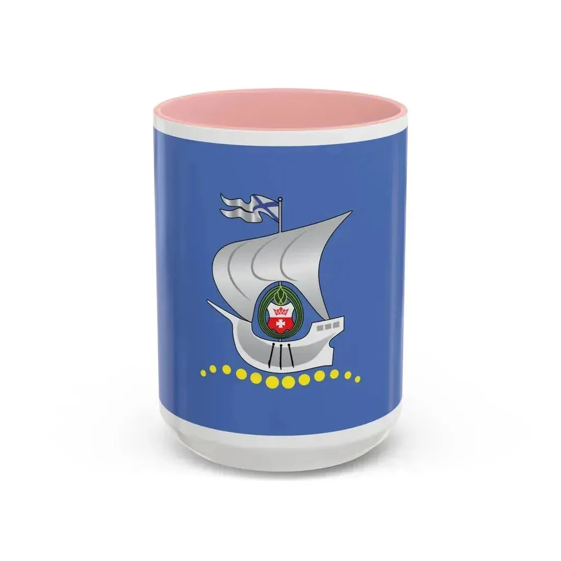 Flag of Kaliningrad Russia - Accent Coffee Mug 15oz Pink - Go Mug Yourself