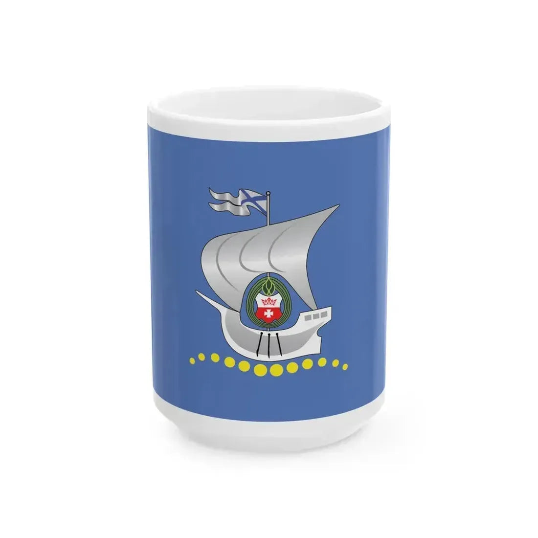 Flag of Kaliningrad Russia - White Coffee Mug 15oz - Go Mug Yourself