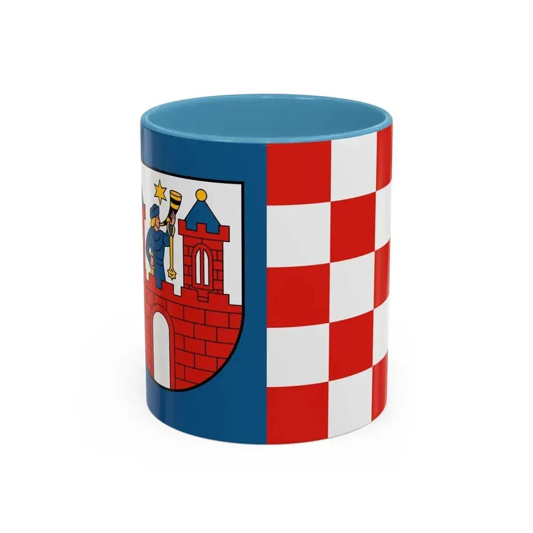 Flag of Kalisz Poland - Accent Coffee Mug 11oz Light Blue - Go Mug Yourself