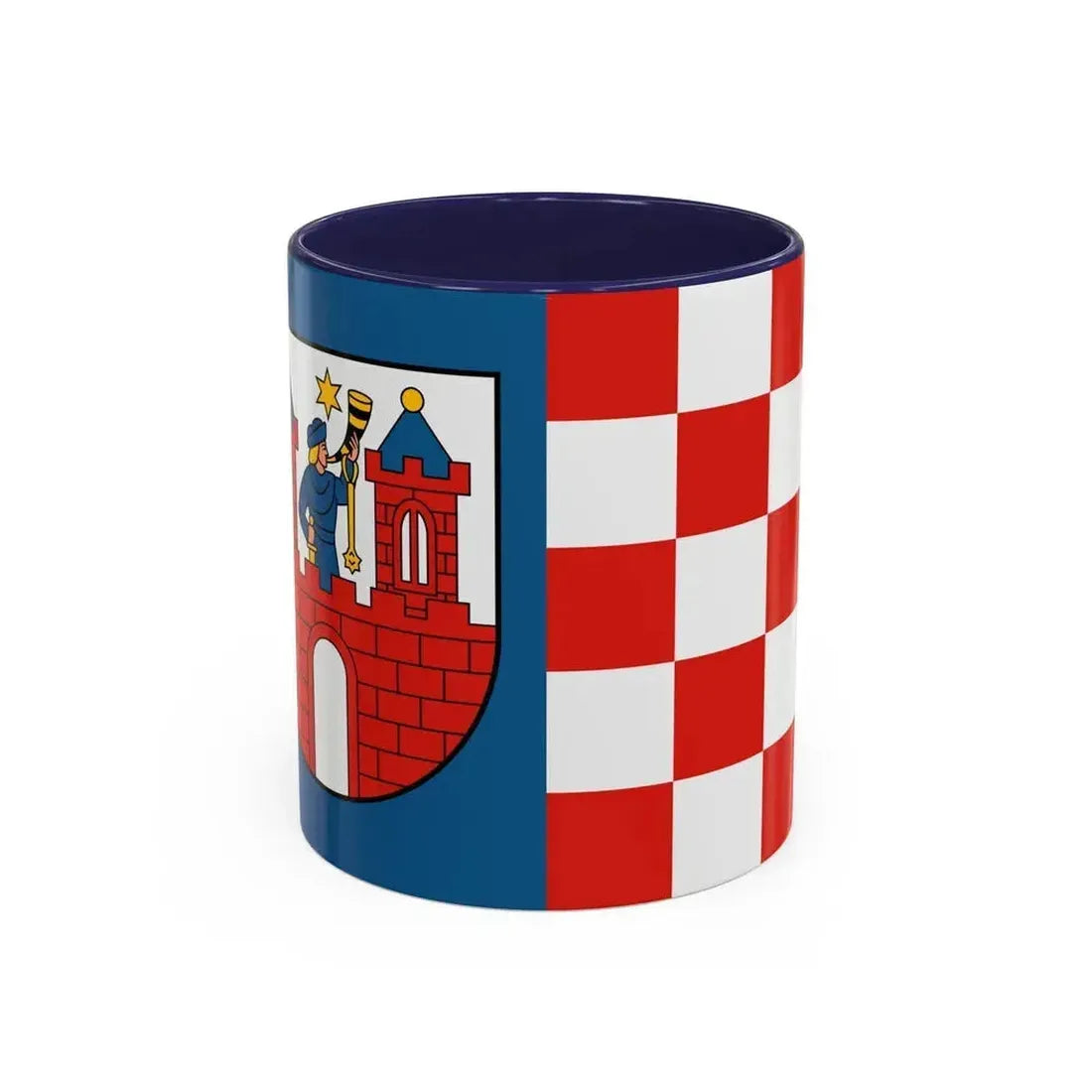 Flag of Kalisz Poland - Accent Coffee Mug 11oz Navy - Go Mug Yourself