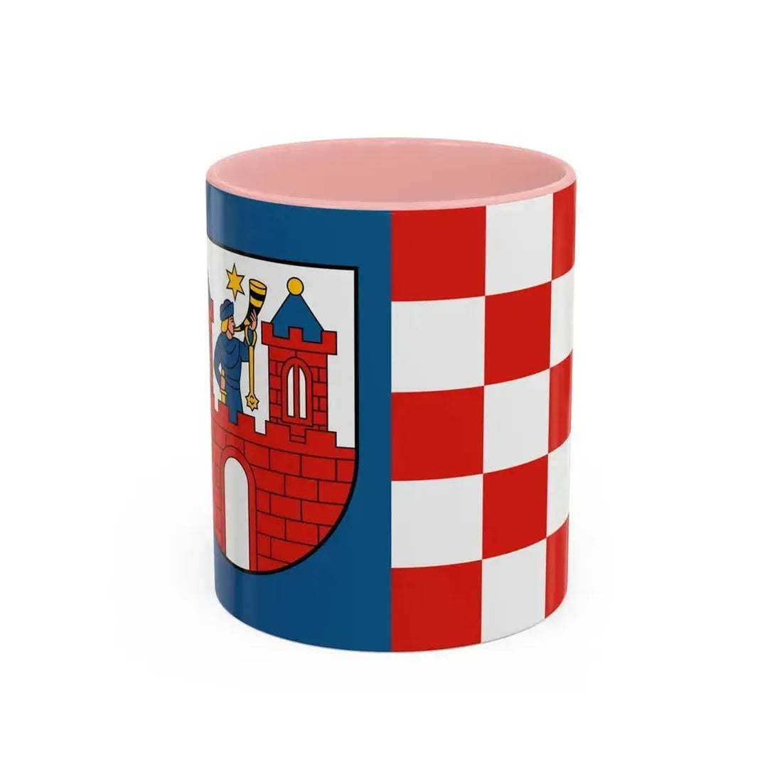 Flag of Kalisz Poland - Accent Coffee Mug 11oz Pink - Go Mug Yourself