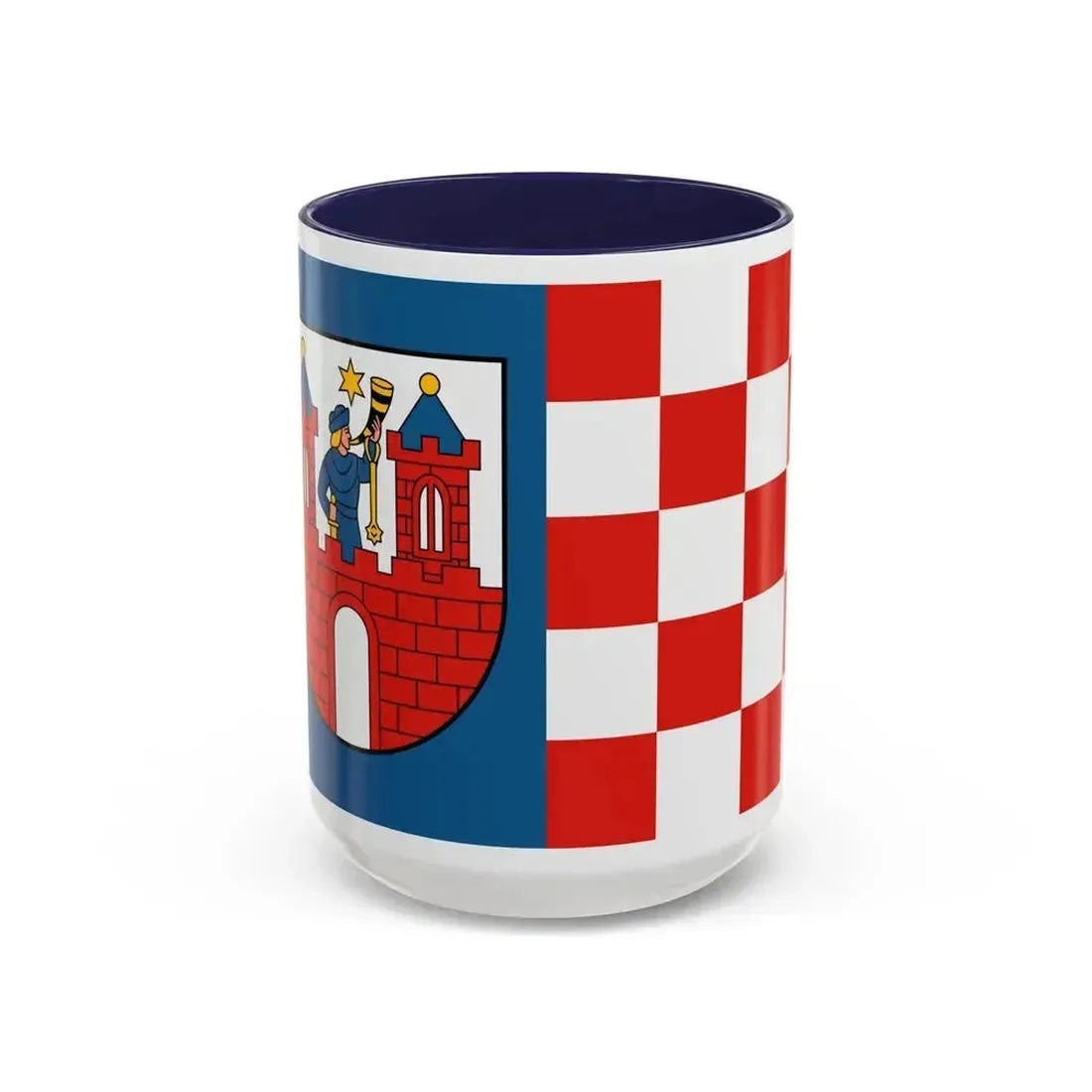 Flag of Kalisz Poland - Accent Coffee Mug 15oz Navy - Go Mug Yourself