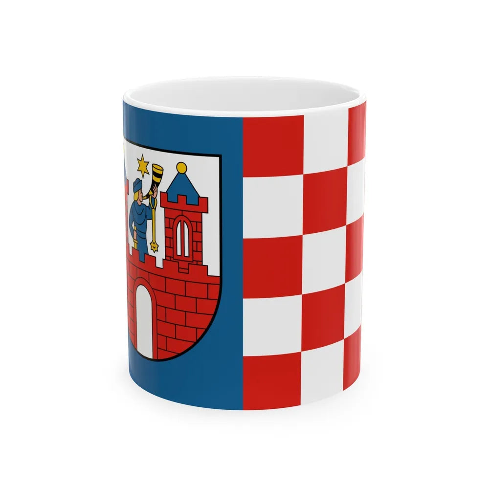 Flag of Kalisz Poland - White Coffee Mug-11oz-Go Mug Yourself