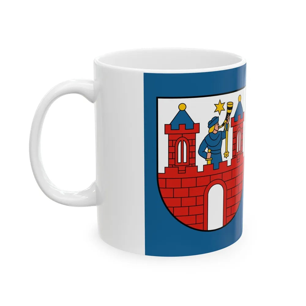 Flag of Kalisz Poland - White Coffee Mug-Go Mug Yourself