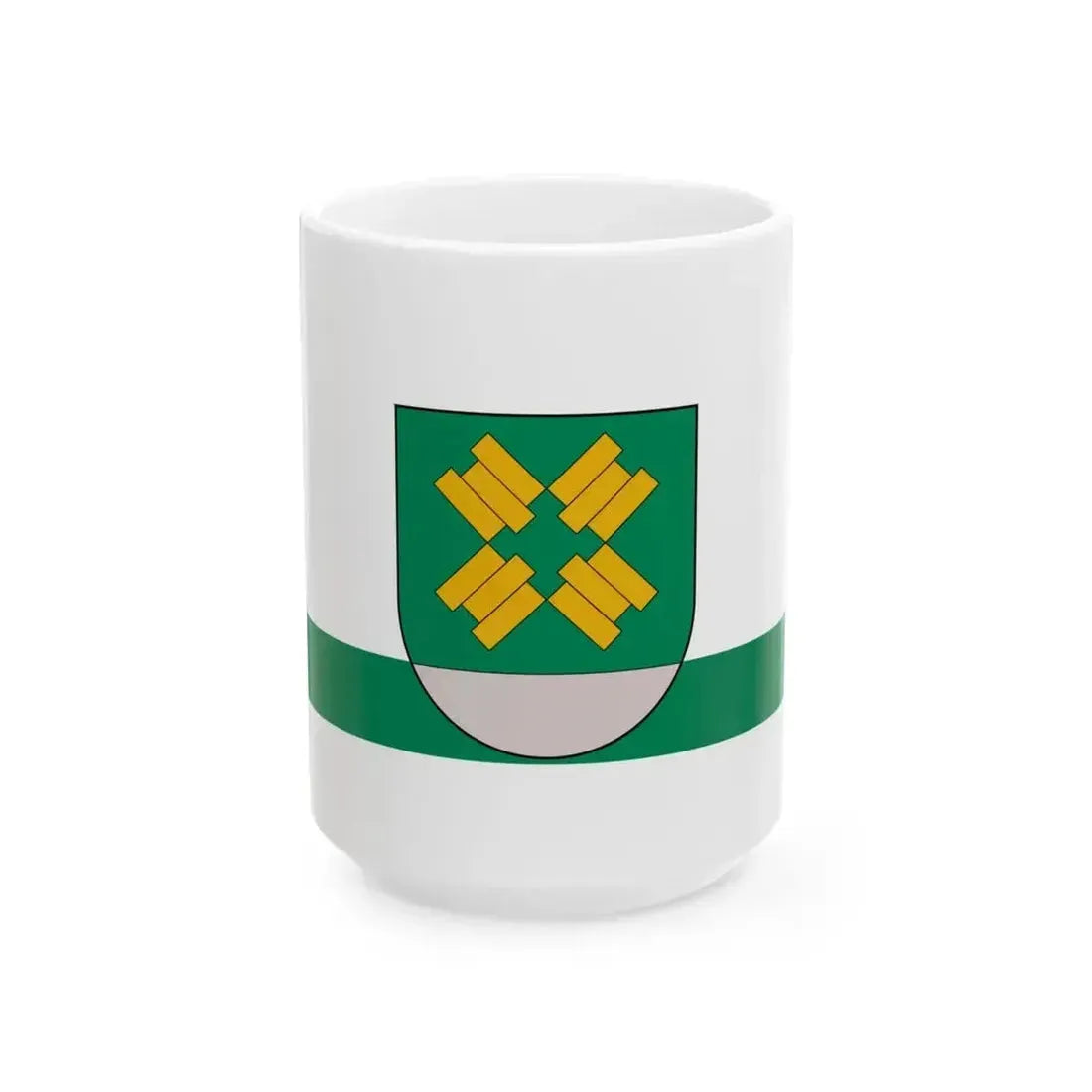 Flag of Kalnciems (Latvia) White Coffee Mug 15oz - Go Mug Yourself