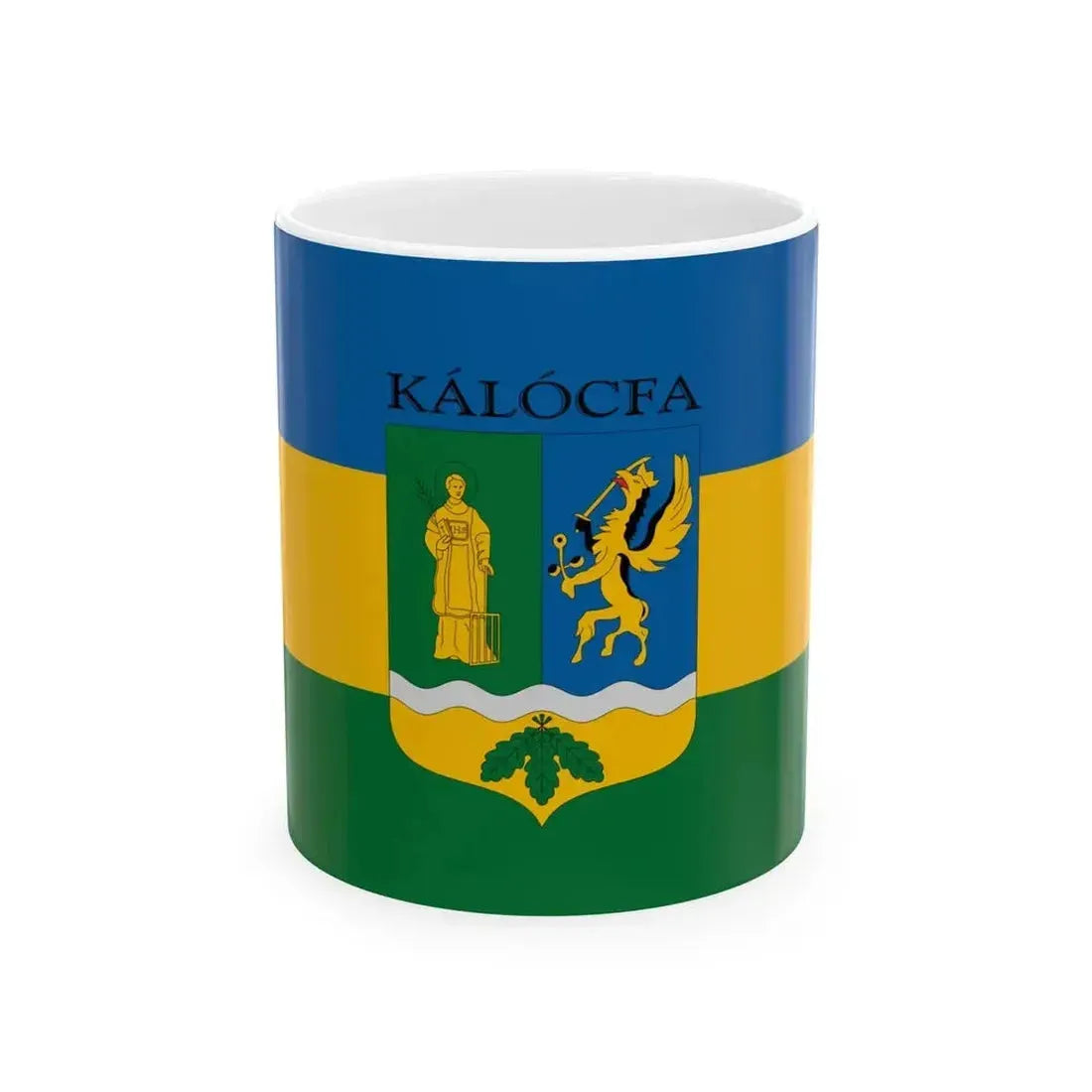 Flag of Kalocfa (Hungary) White Coffee Mug 11oz - Go Mug Yourself