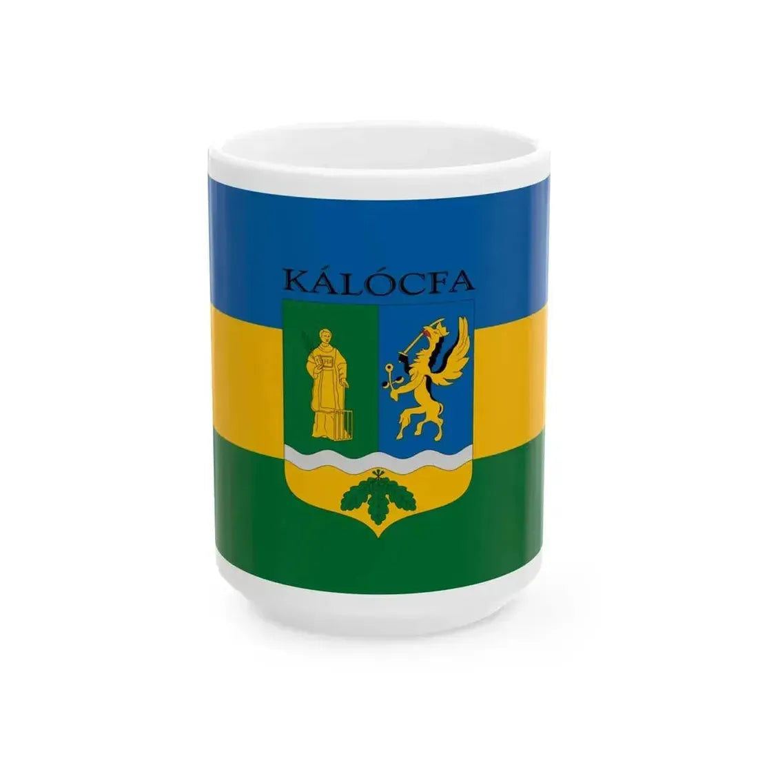 Flag of Kalocfa (Hungary) White Coffee Mug 15oz - Go Mug Yourself