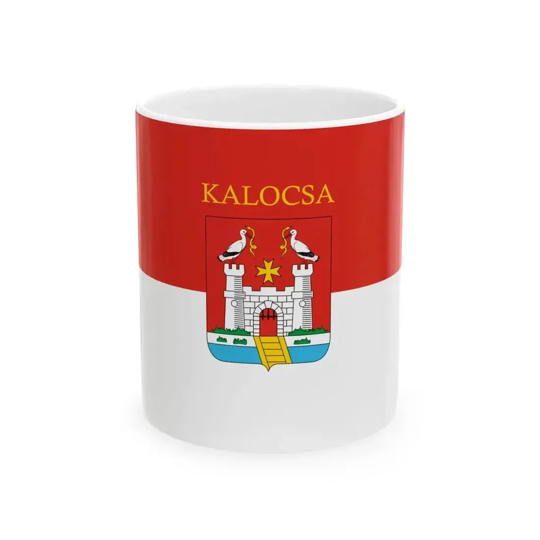 Flag of Kalocsa (Hungary) White Coffee Mug 11oz - Go Mug Yourself