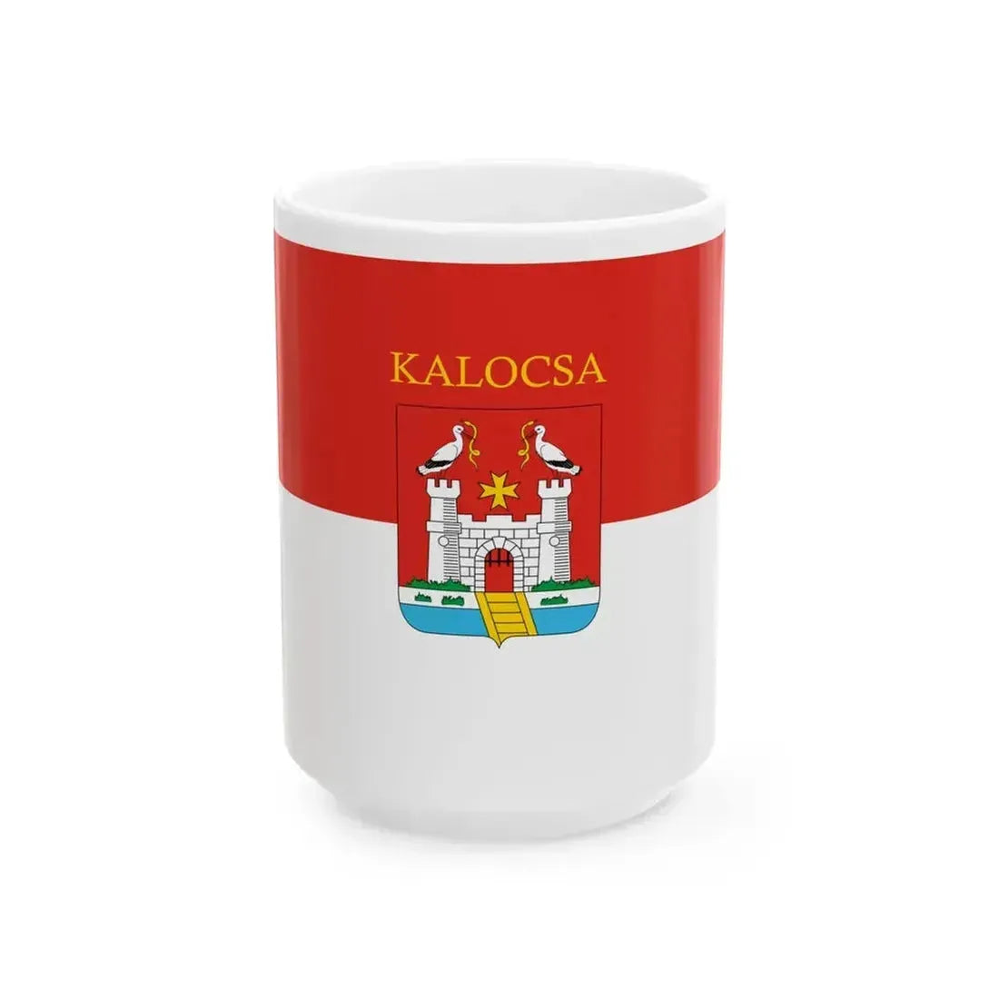 Flag of Kalocsa (Hungary) White Coffee Mug 15oz - Go Mug Yourself