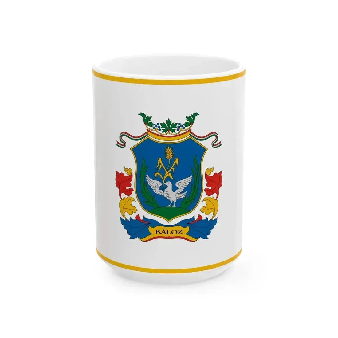 Flag of Kaloz (Hungary) White Coffee Mug 15oz - Go Mug Yourself