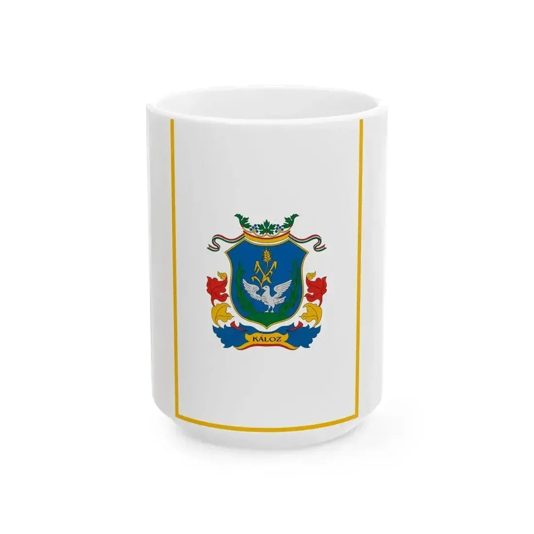 Flag of Kaloz vertical (Hungary) White Coffee Mug 15oz - Go Mug Yourself