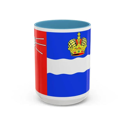Flag of Kaluga Russia - Accent Coffee Mug 15oz Light Blue - Go Mug Yourself