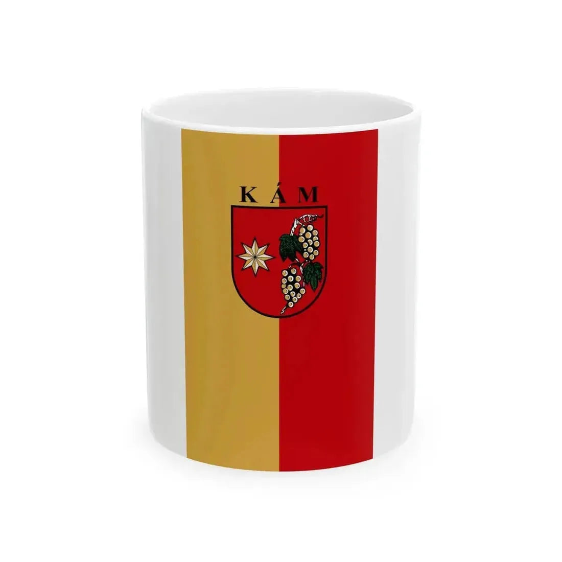 Flag of Kam (Hungary) White Coffee Mug 11oz - Go Mug Yourself