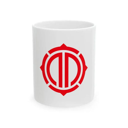 Flag of Kamaishi Iwate red version (Japan) White Coffee Mug 11oz - Go Mug Yourself